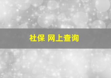 社保 网上查询